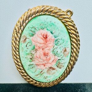Vintage Florenza Floral Cameo - FLAWED - SKU B